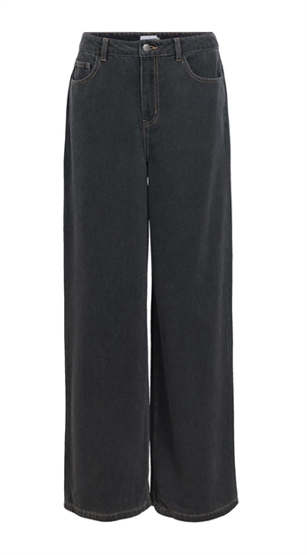 Lucca, Mid Waist Loose Jeans, Black Washed