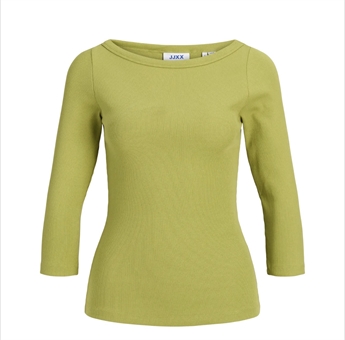 Hailey, Boat Neck Rib Tee, Perfect Pear