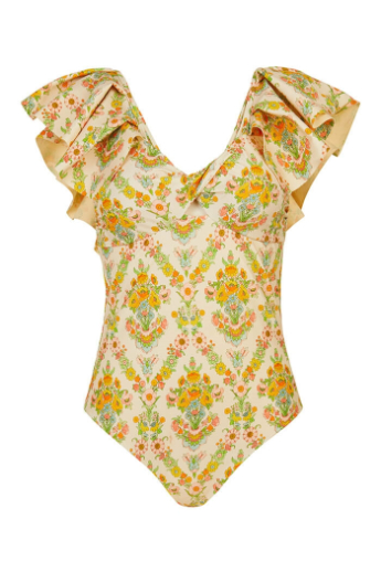 Notes Du Nord, Crystal Ruffle Swimsuit, Spring flower