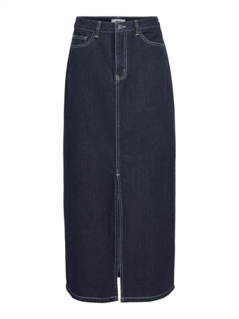 Lea long denimskirt, Dark blue denim