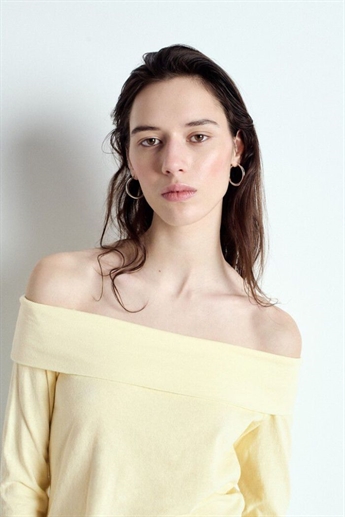 American Vintage OUK02B Ouky offshoulder Tee, VINTAGE CUSTARD