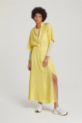 Pomandère, 1170/30193, Silk skirt, Lime