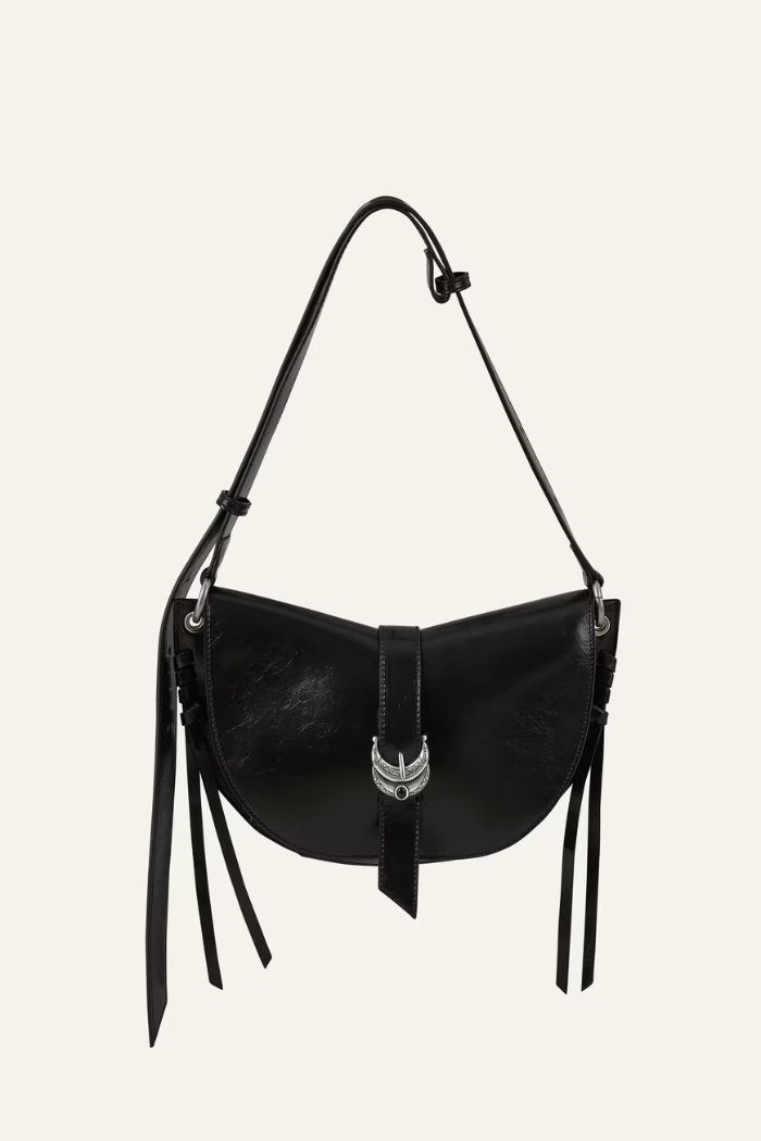 Ba&sh, SADDLE half-moon bag, Noir
