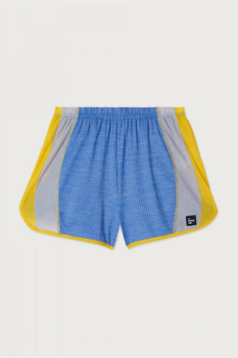 American Vintage, VAM09A, shorts, BLUE YELLOW AND GREY