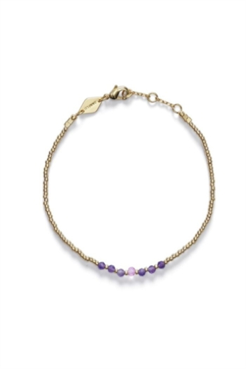 ANNI LU, Bead & gem bracelet, Pink Lavender