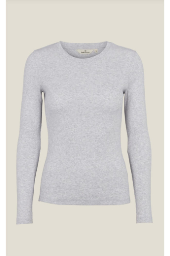 Basic Apparel, Ludmilla, LS tee, Light grey