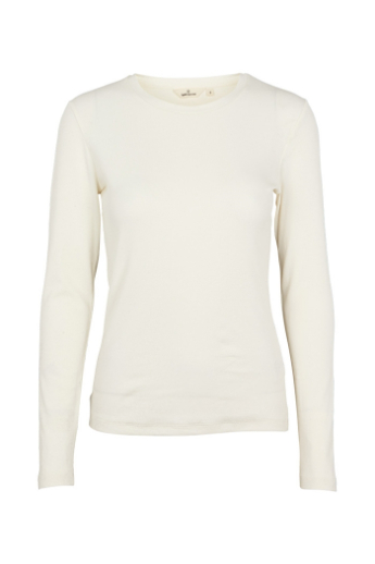 Basic Apparel, Ludmilla, LS tee, Whisper White