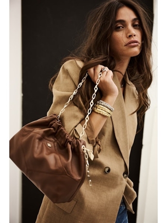 Ba&sh, June Mini Nappa Tote, Marron