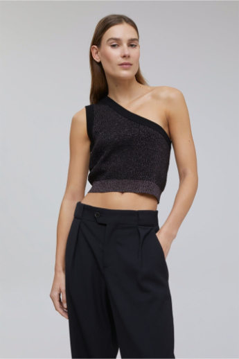 Closed, C96301, Crop Top with Metallic Effects