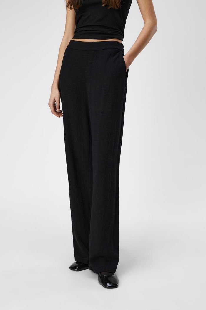 Aline wide linen pants, Black