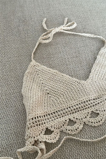 Crochet top, Sandshell