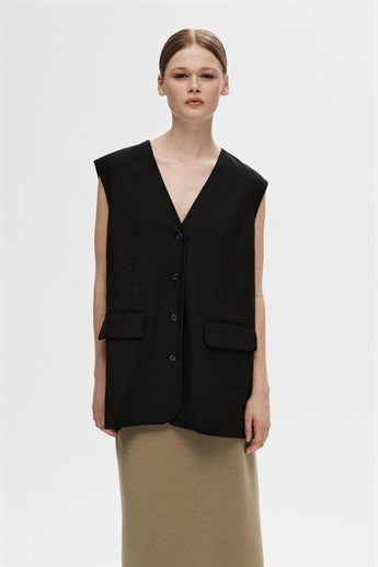 Lima oversized vest, black
