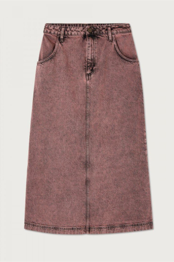 American Vintage, YOP13D, denim skirt, OVER DYE PINK