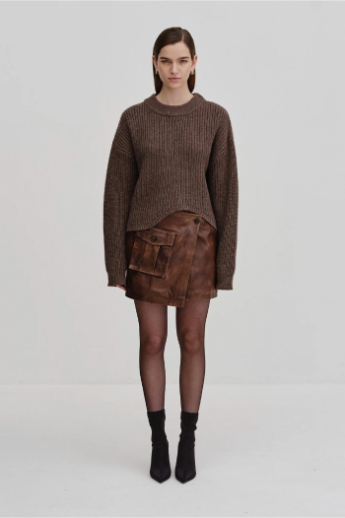 Herskind, Hudson knit roundneck, Dark Chocolate