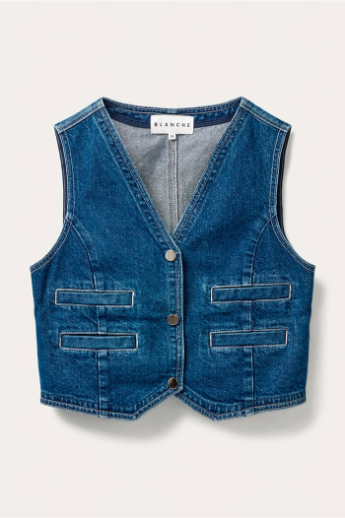 Blanche, Wayne Waist Coat, Mid Blue