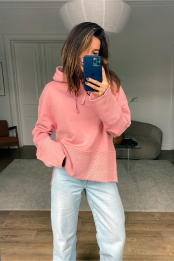 Closed, High Rib Hoodie, C95330, Dust rose