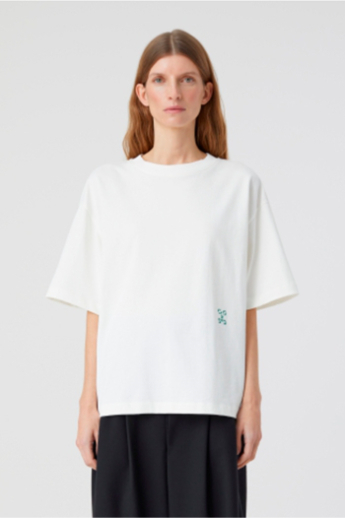 Closed, CVrewneck t-shirt, C95252, Ivory