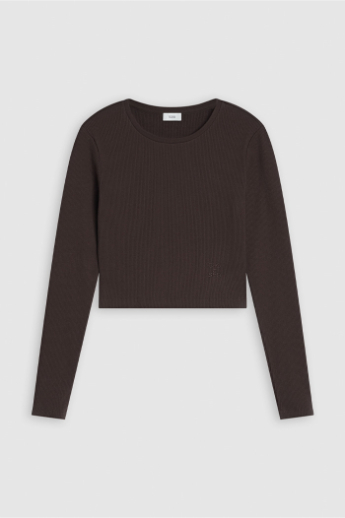 Closed, Cropped longsleeve, C95458, Mocha