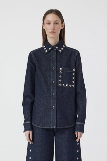 Closed, Blouse with Studs, C94986, Dark blue