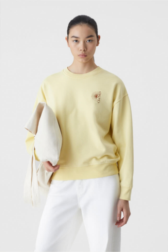 Closed, Printed crewneck, C95528, Yellow