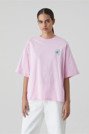 Closed, Printed oversize t-shirt, C95448, pink