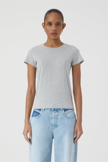 Closed, Jersey t-shirt, C95360, Light grey melange