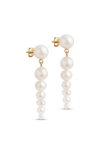 Enamel, Carmen earrings, pearls