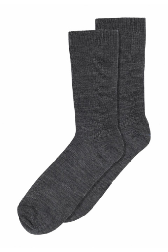 MP Denmark, Fine Wool Rib Socks, Dark grey melange 