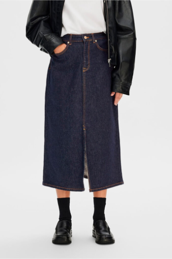 Krista HW maxi skirt, Dark blue
