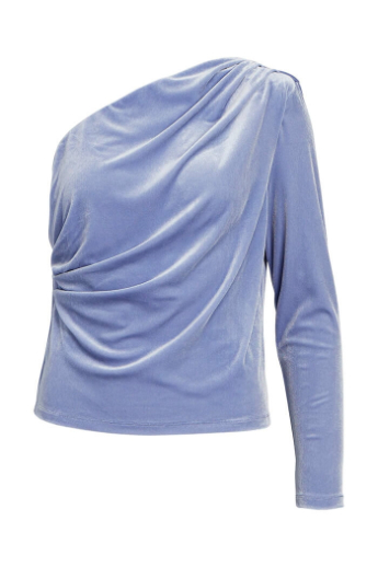 Anca one shoulder top, Velour, Lavender violet