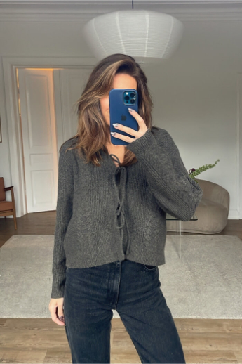 Vanni knit cardigan, Raven melange