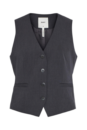 Jada waistcoat, Dark grey melange