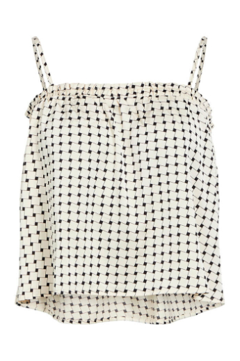 Check strop top, black / sandshell