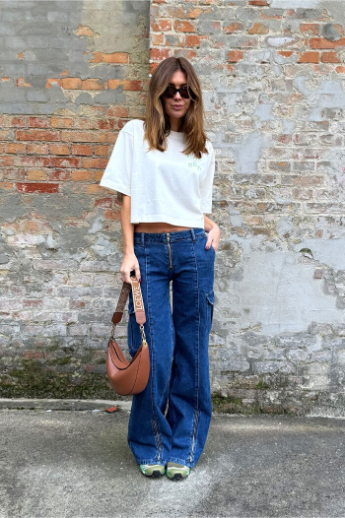 Oval Square, Nicole Wide Jeans, mid blue denim