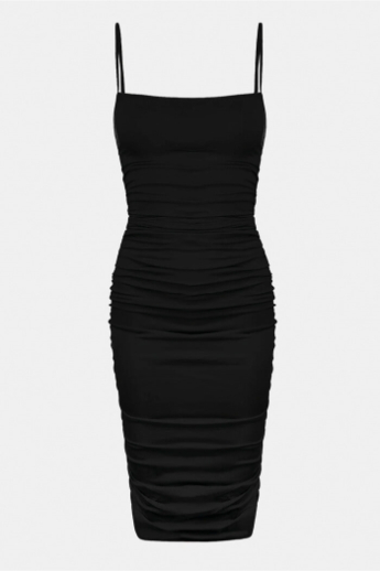 OW Collection, Ezra midi dress, black