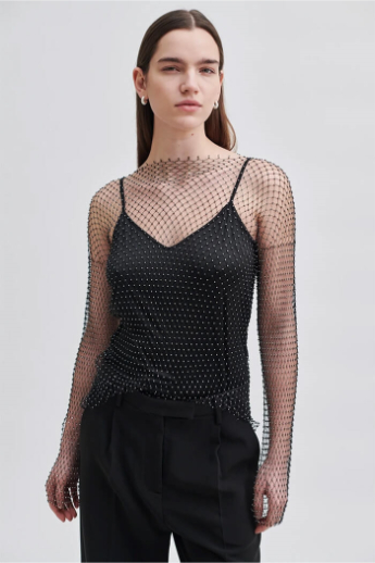 Second Female, Gloss blouse, Black
