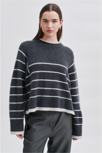 Second Female, Laila Knit O-neck, Volcanic Ash