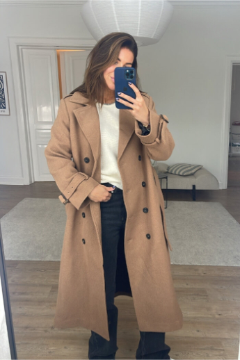Erika uld trench coat, toasted coconut