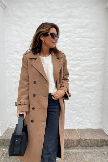 Erika uld trench coat, toasted coconut