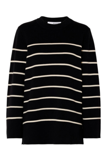 Liva strik m. rund hals, Black