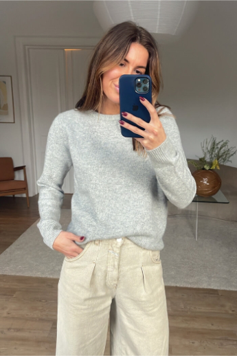 Malina cashmere knit, light grey melange 