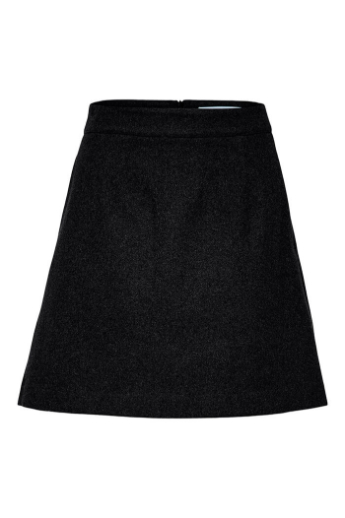 Mercy Wool Mini Skirt, Black