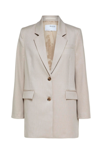 Relaxed blazer, Nomad / Black stripes
