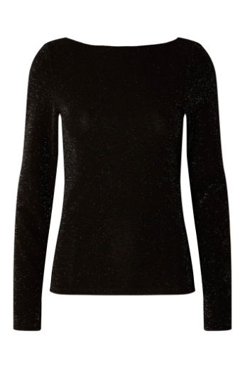 Scoop LS back top, Black