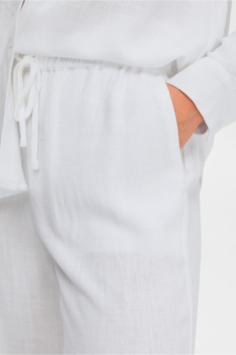 Viva long linen pants, Bright white