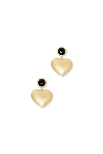 Trine Tuxen, Joanna Onyx earrings, Goldplated