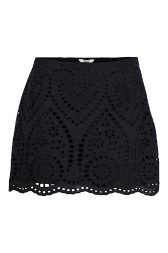 Broderi Anglaise HW mini skirt, Black