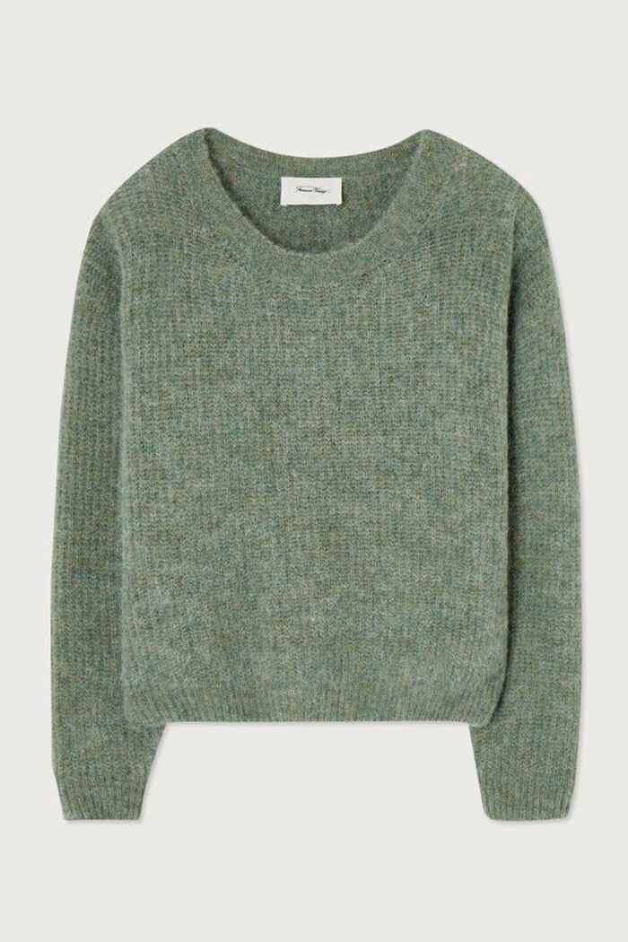 American Vintage, EAST18F Jumper, Green-Grey Melange 