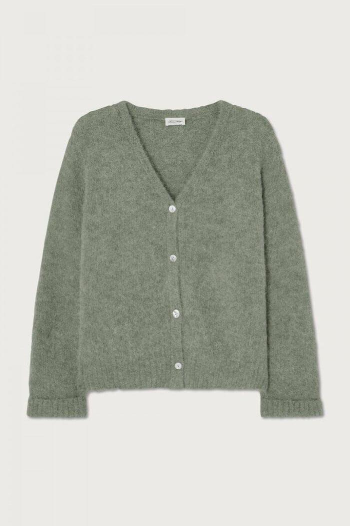 American Vintage, EAST19G Cardigan, Grey Green Melange