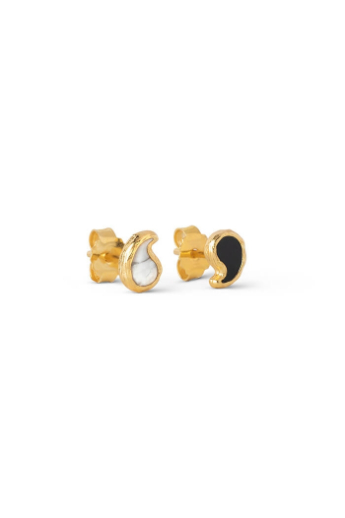 Enamel, Simple Yin Yang, Earrings